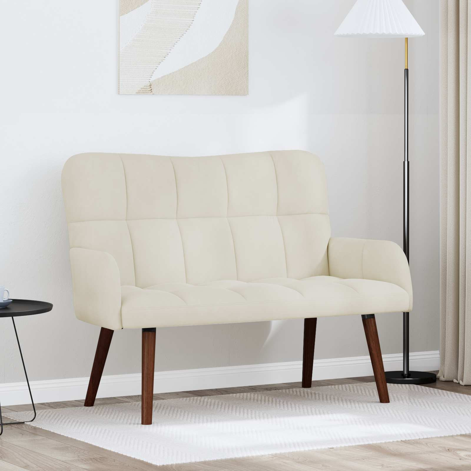 vidaXL 2-Sitzer Sofa Creme 115 x 61 x 87 cm Samt