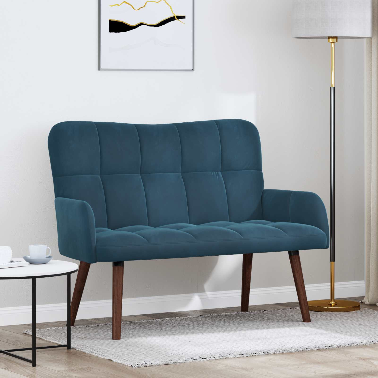 vidaXL 2-Sitzer Sofa Blau 115 x 61 x 87 cm Samt