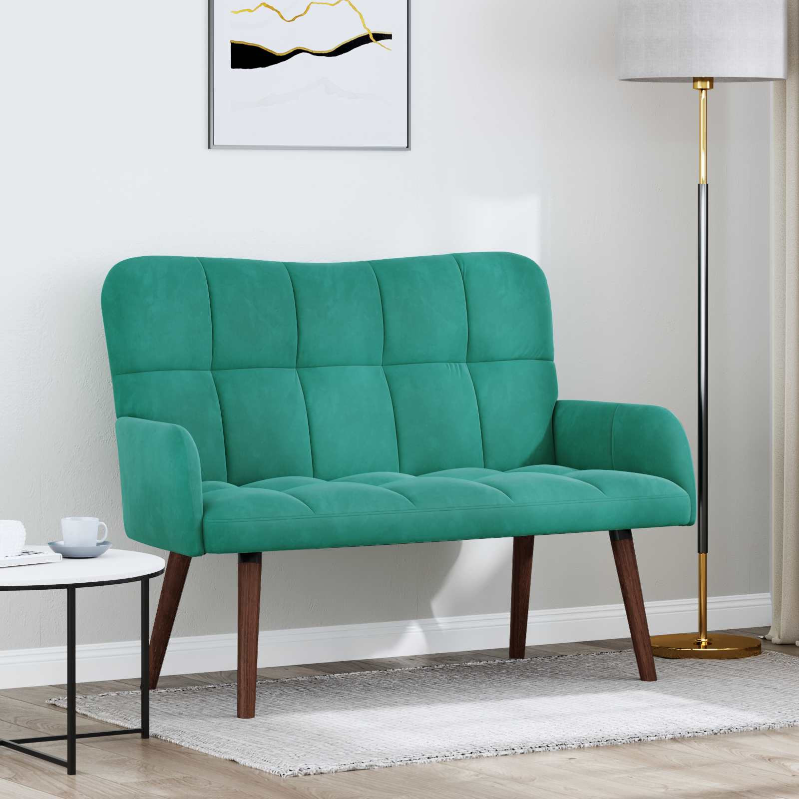 vidaXL 2-Sitzer Sofa Türkis 115 x 61 x 87 cm Samt