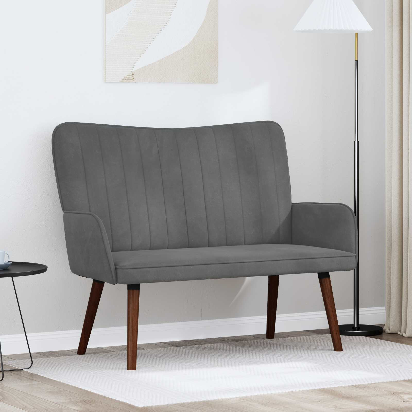 vidaXL 2-Sitzer Sofa Dunkelgrau 115 x 61 x 87 cm Samt