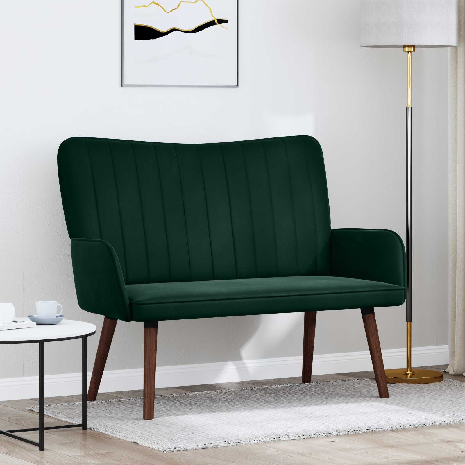 vidaXL 2-Sitzer Sofa Dunkelgrün 115 x 61 x 87 cm Samt