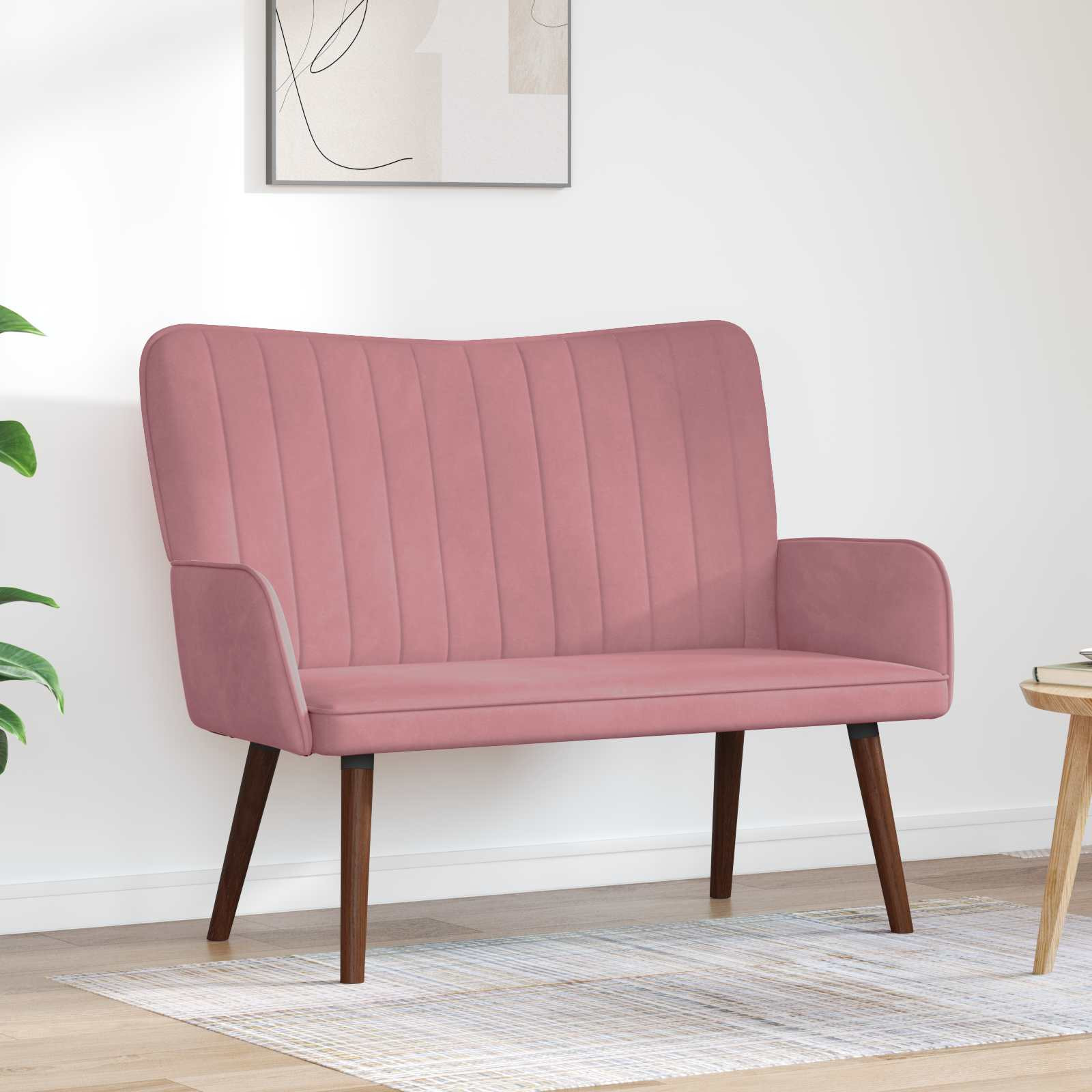 vidaXL 2-Sitzer Sofa Rosa 115 x 61 x 87 cm Samt