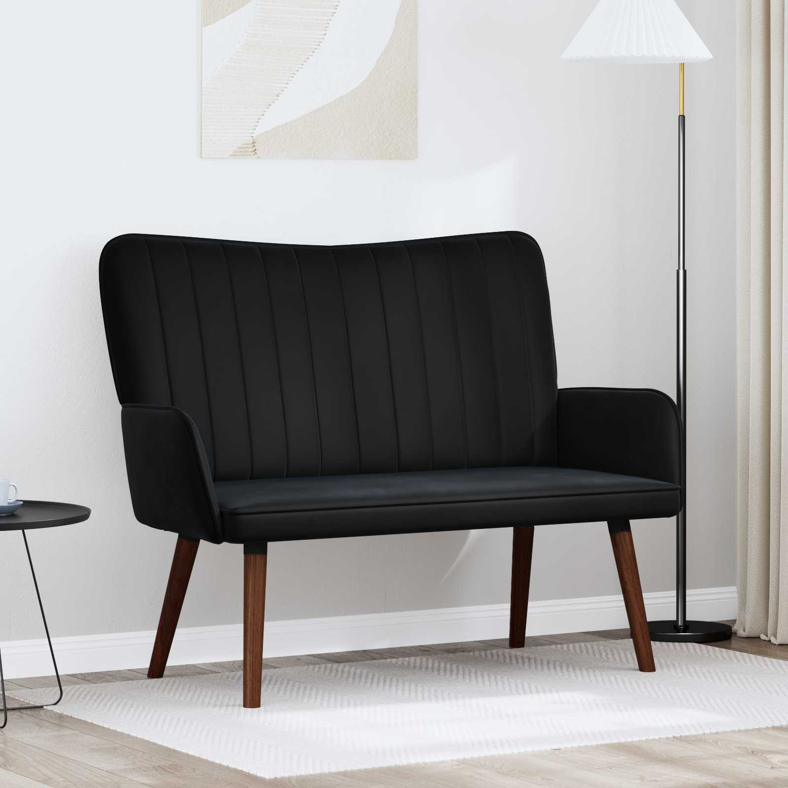 vidaXL 2-Sitzer Sofa Schwarz 115 x 61 x 87 cm Samt