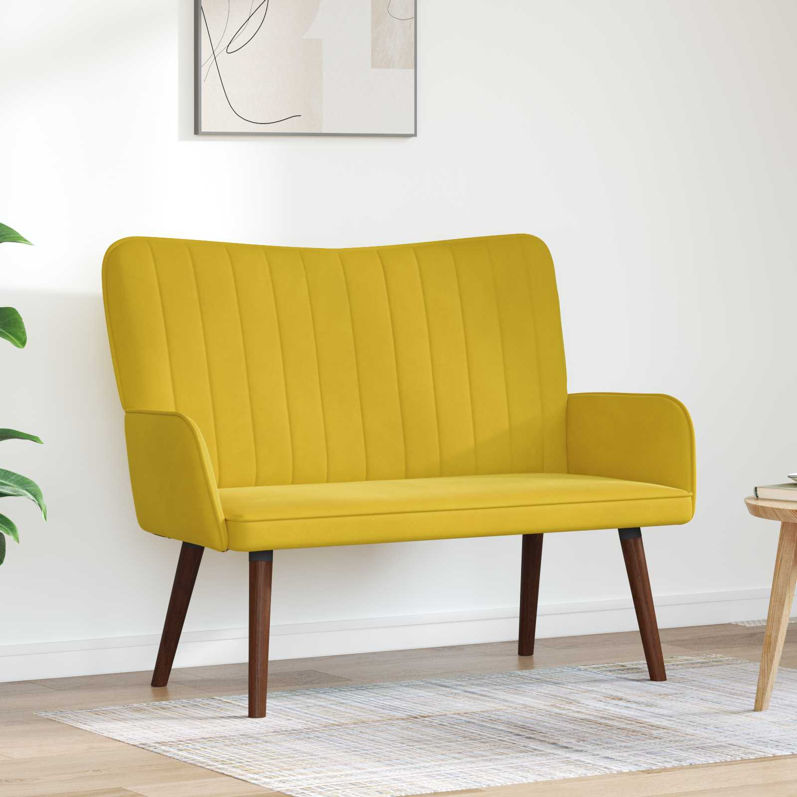 vidaXL 2-Sitzer Sofa Gelb 115 x 61 x 87 cm Samt
