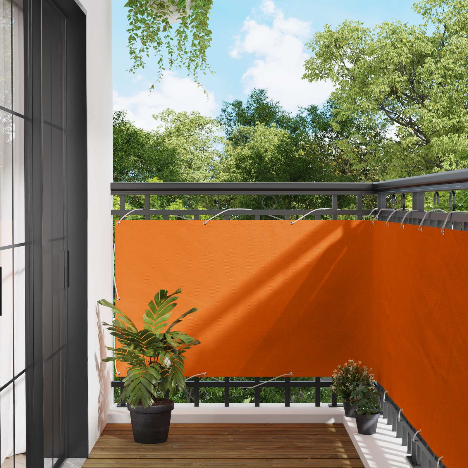 vidaXL Balkonsichtschutz Orange 100 x 300 cm Oxford-Stoff