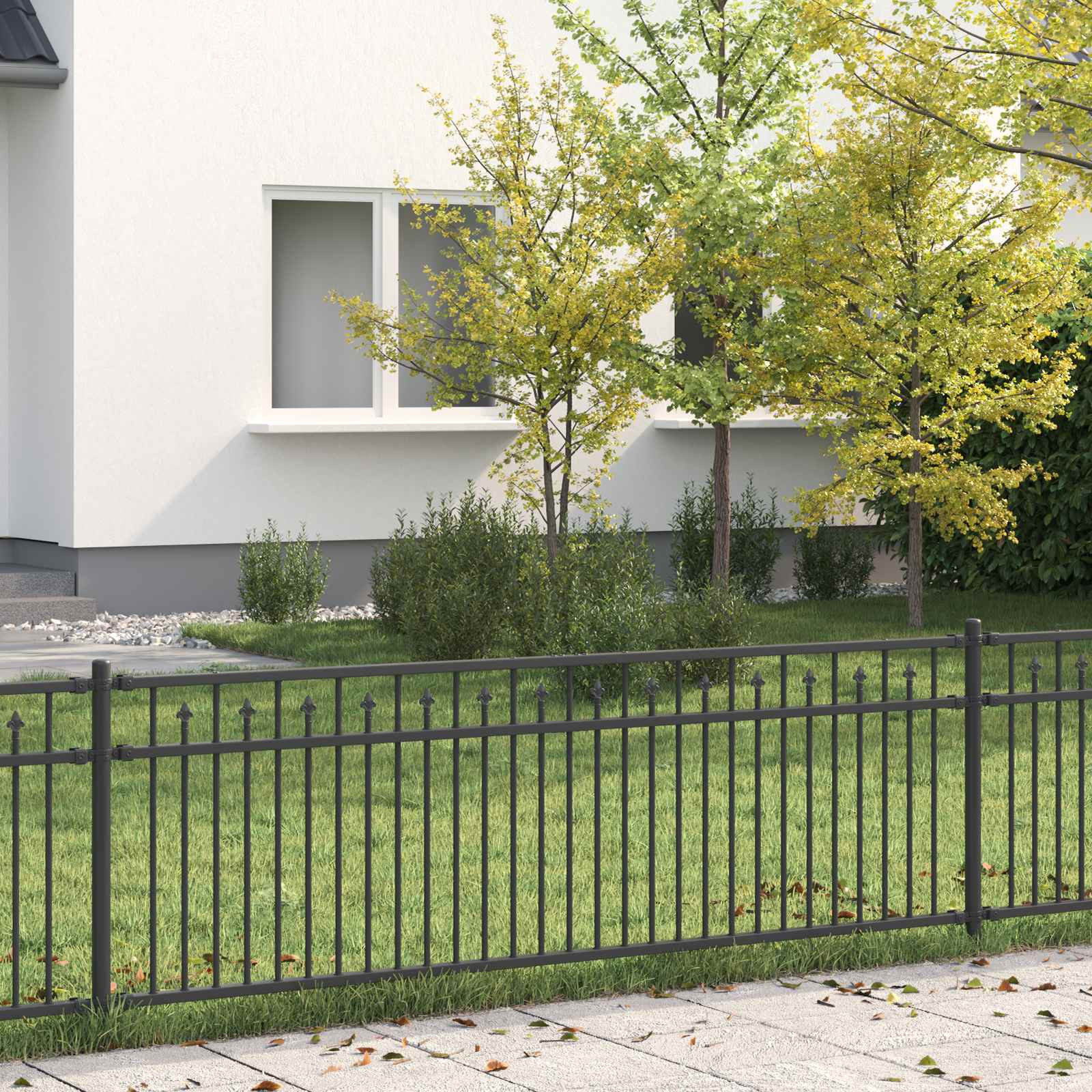 vidaXL Spitzenzaun BAARLO 200 x 110 cm Pulverbeschichteter Stahl