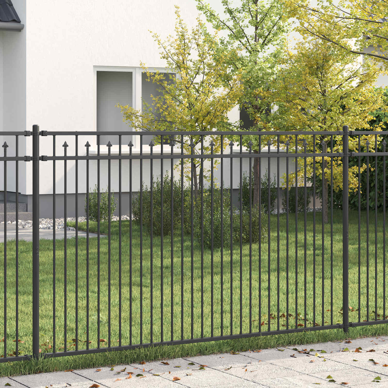 vidaXL Spitzenzaun BAARLO 200 x 166 cm Pulverbeschichteter Stahl