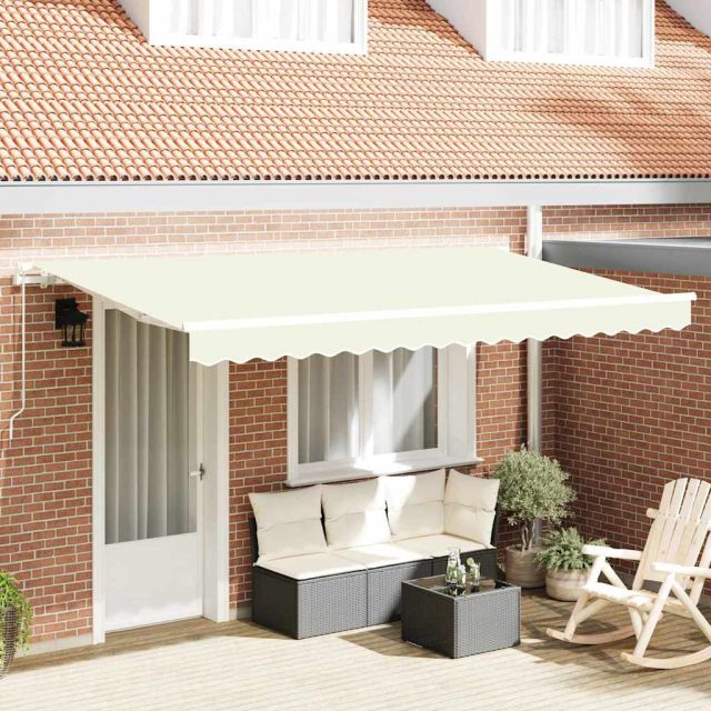 vidaXL Einziehbare Markise Creme 350 x 200 cm Stoff