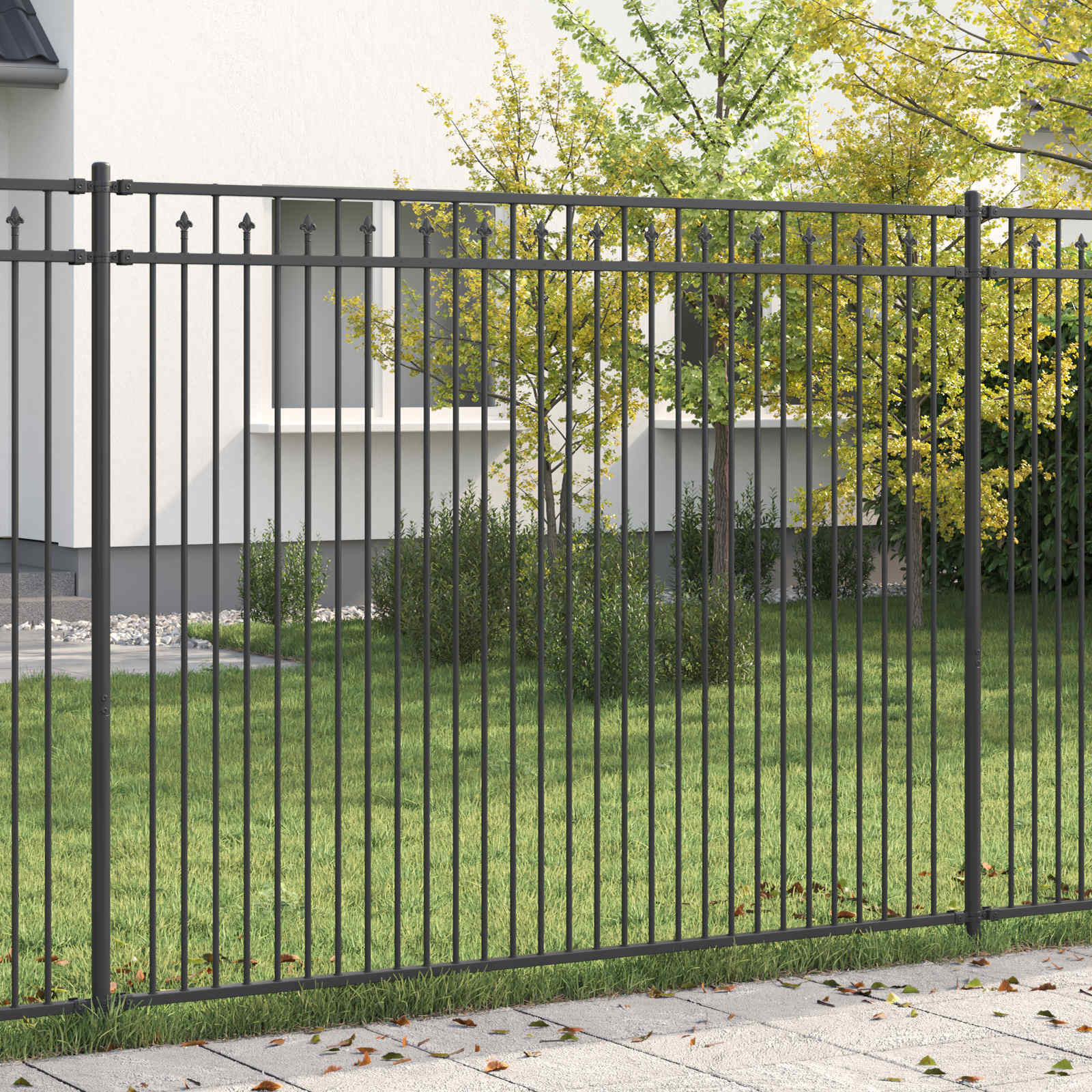 vidaXL Spitzenzaun BAARLO 200 x 200 cm Pulverbeschichteter Stahl