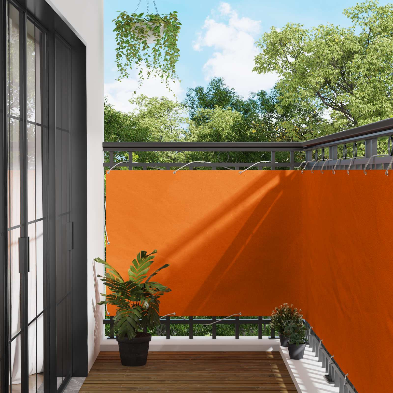 vidaXL Balkonsichtschutz Orange 110 x 600 cm Oxford-Stoff