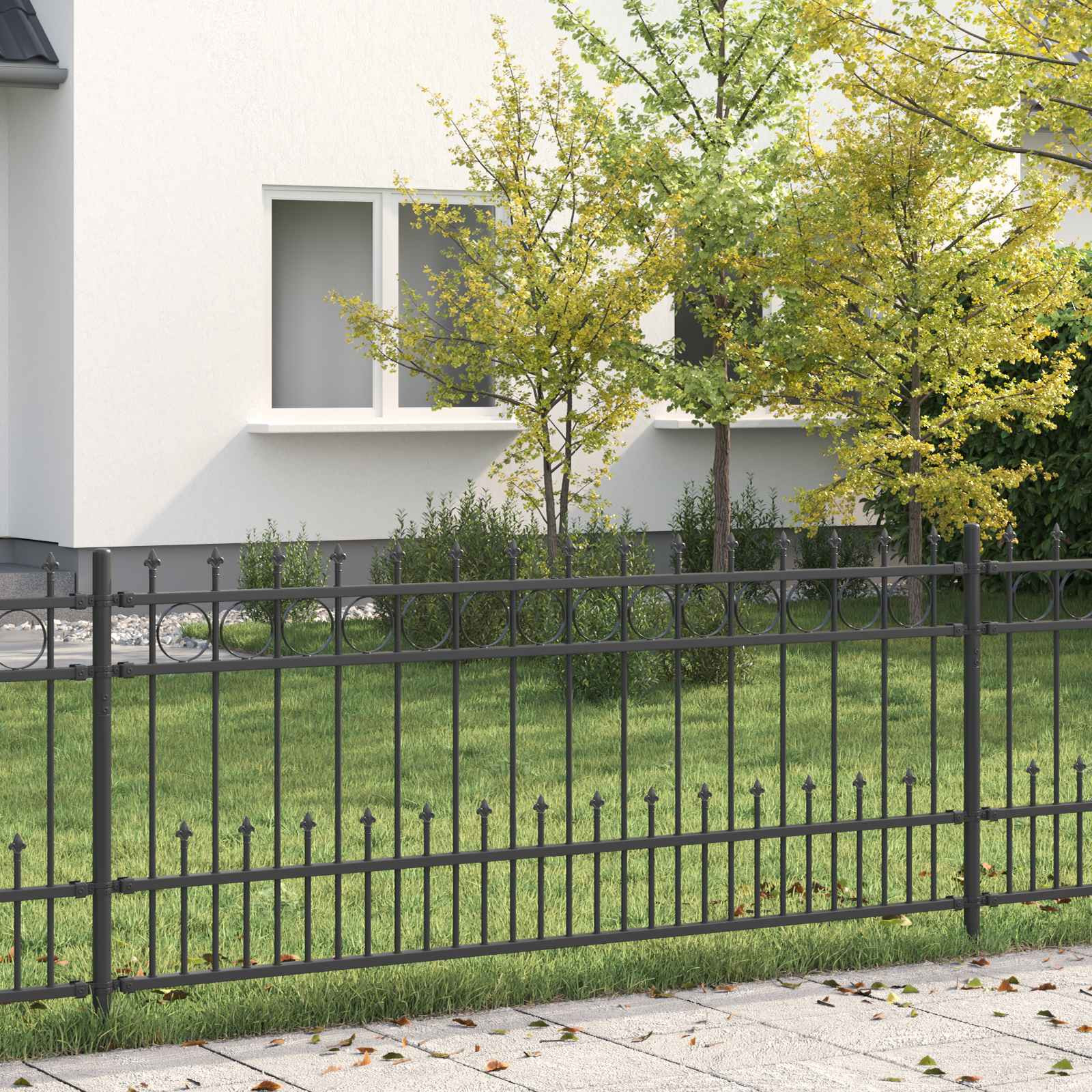 vidaXL Spike-Ringzaun HORST Schwarz