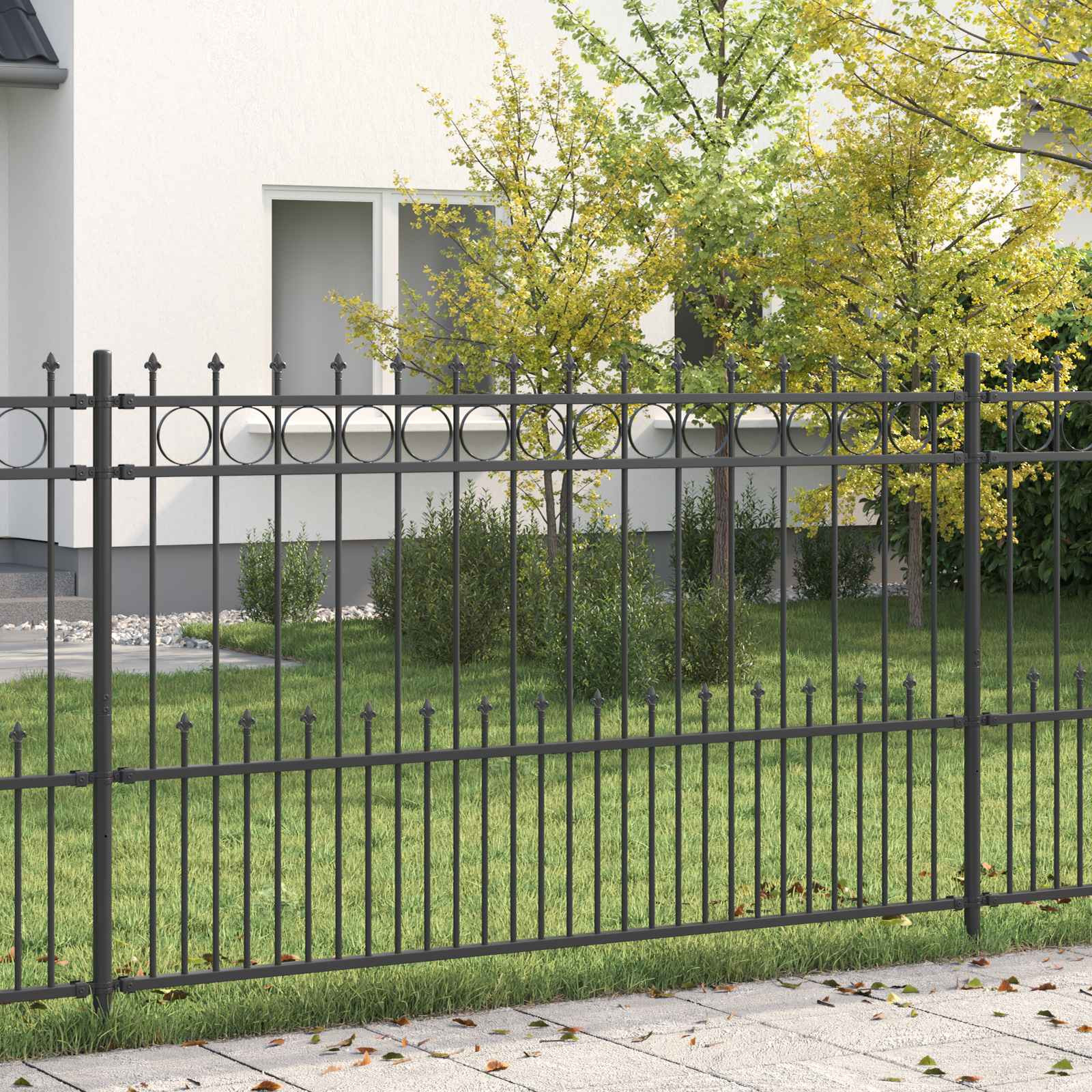 vidaXL Spike-Ringzaun HORST Schwarz
