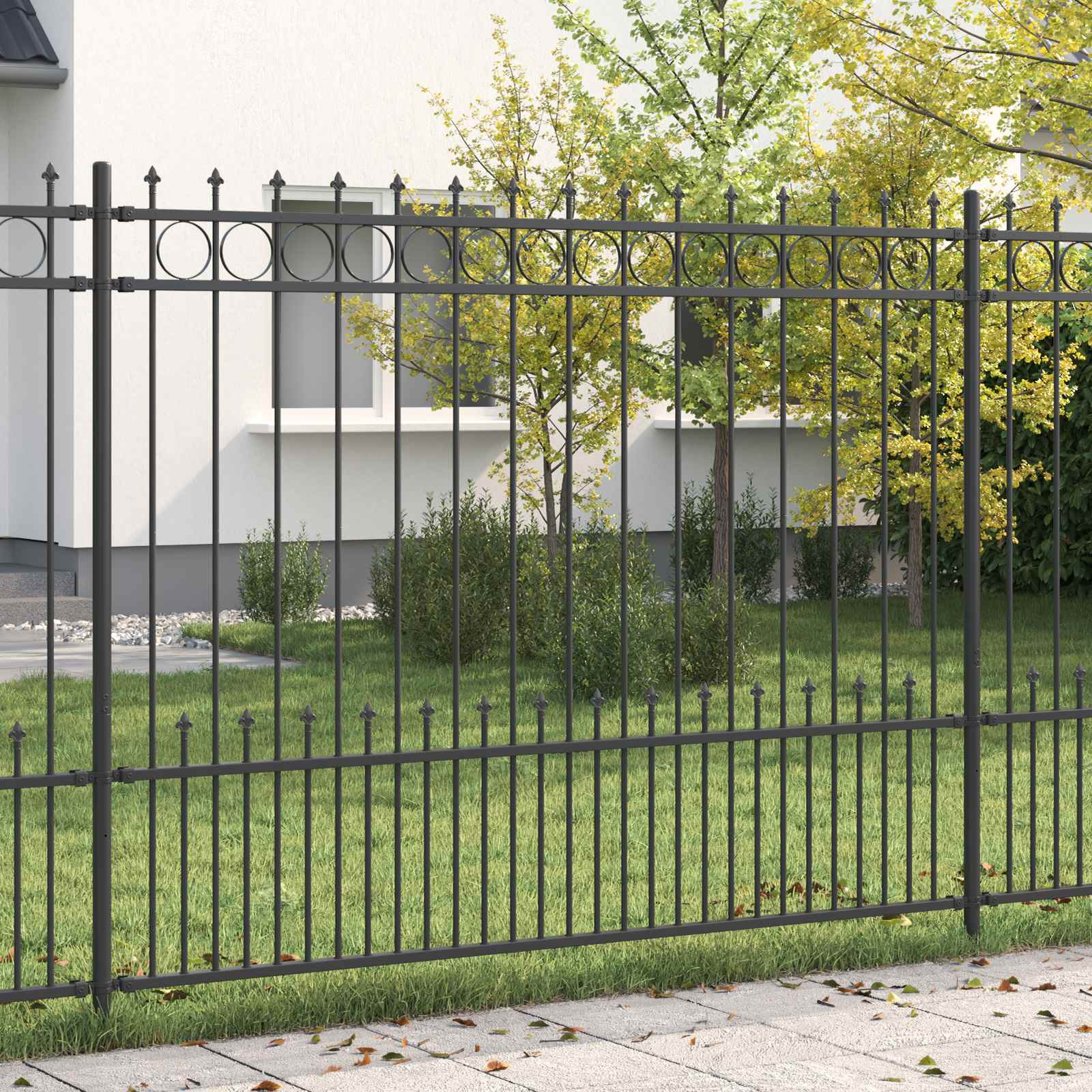 vidaXL Spike-Ringzaun HORST Schwarz