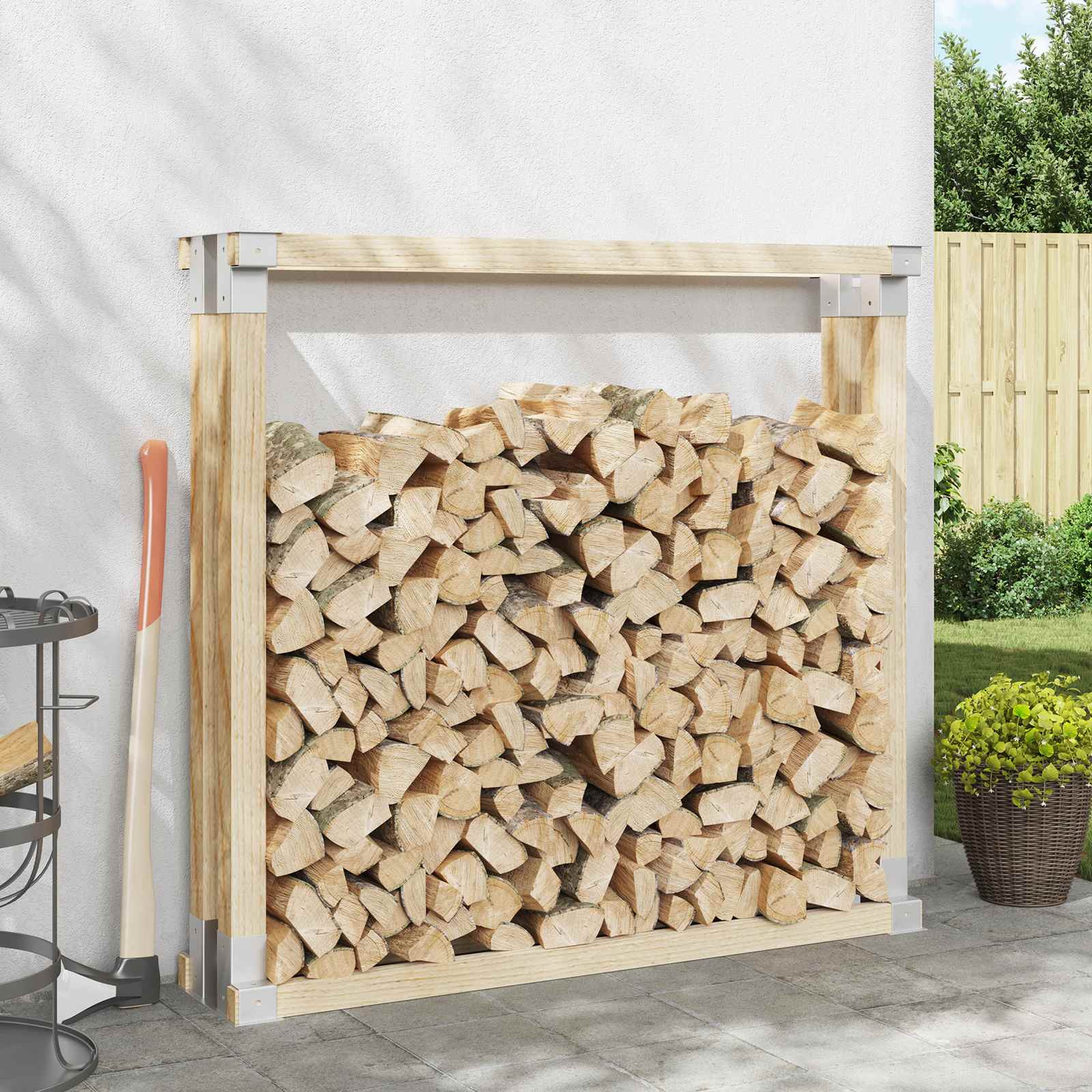 Hilfsmittel für Holzstapel 12 Stück Silber 34 x 10 x 15 cm Stahl