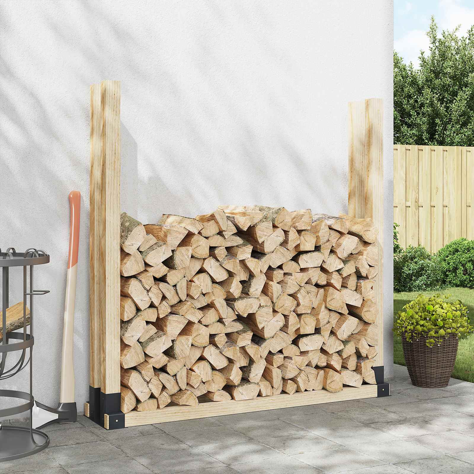 Hilfsmittel für Holzstapel 2 pcs Anthrazit 34 x 10 x 15 cm Stahl