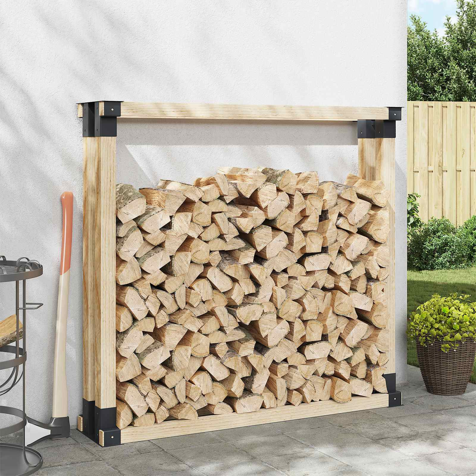 Hilfsmittel für Holzstapel 4 pcs Anthrazit 34 x 10 x 15 cm Stahl