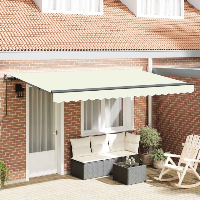 vidaXL Einziehbare Markise Creme 350 x 200 cm Stoff
