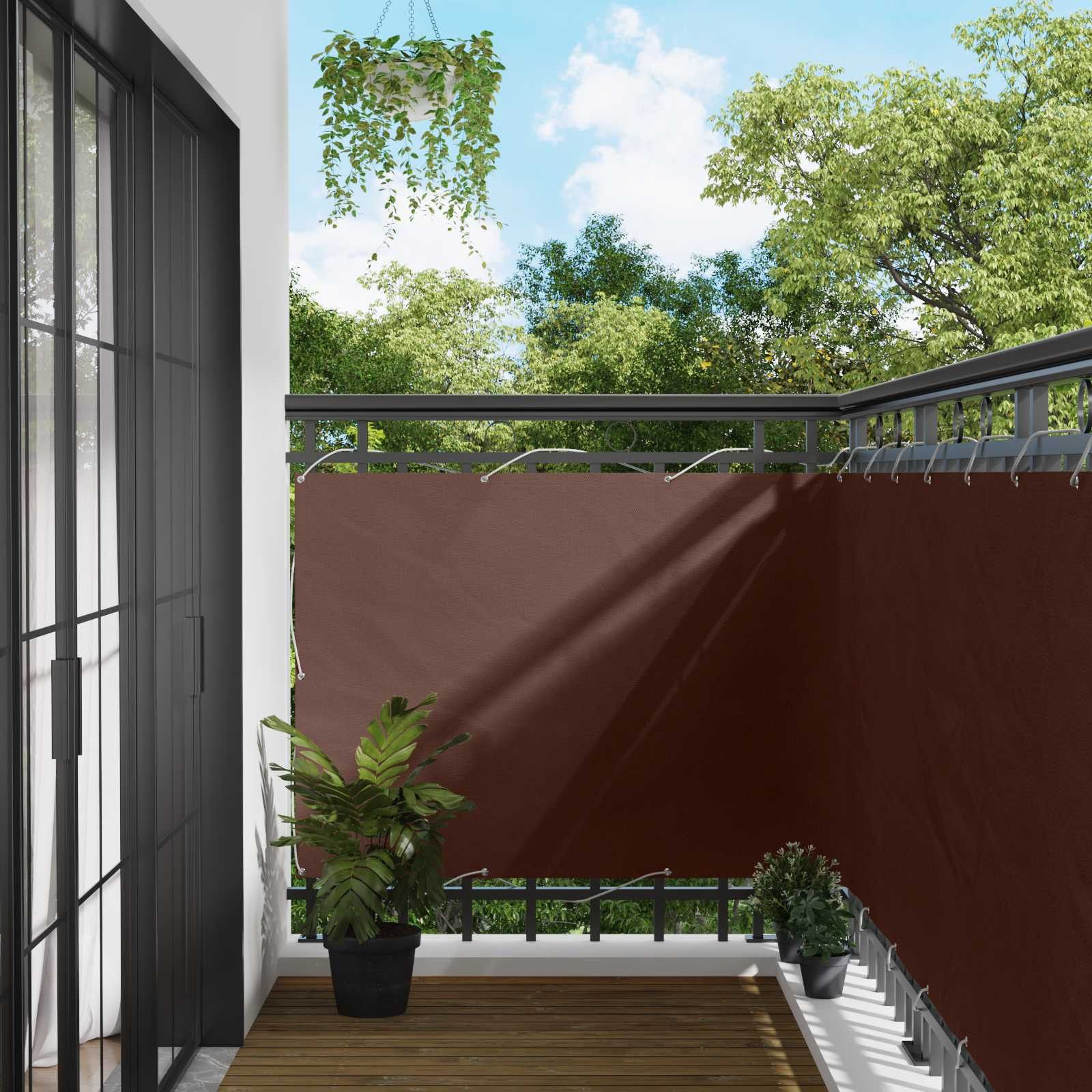vidaXL Balkonsichtschutz Braun 110 x 700 cm Oxford-Stoff