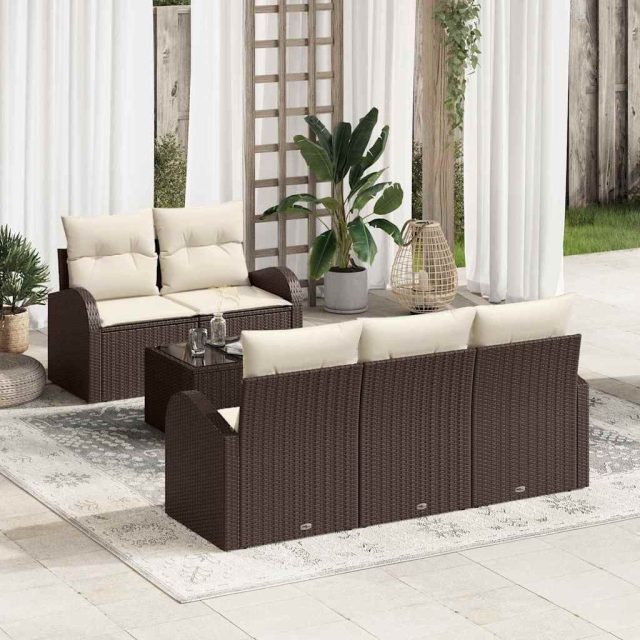 vidaXL Gartensofa-set Braun 55 x 55 x 37 cm Poly-Rattan