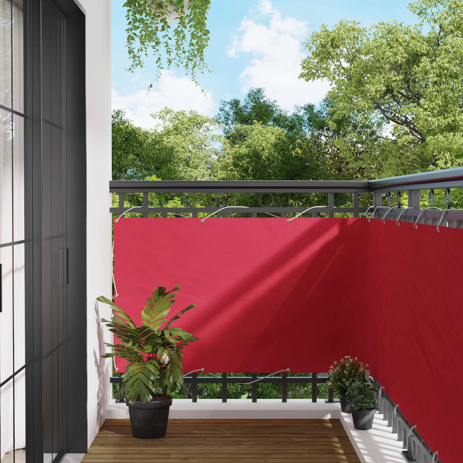 vidaXL Balkonsichtschutz Bordeauxrot 100 x 300 cm Oxford-Stoff