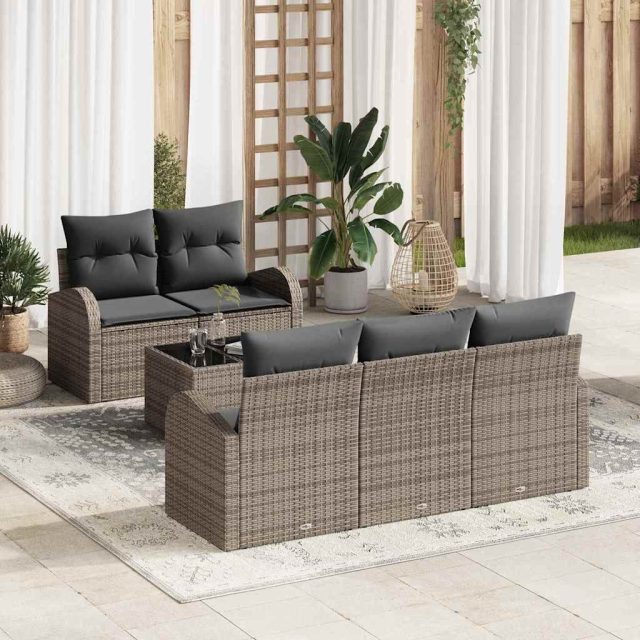 vidaXL Gartensofa-set Grau 55 x 55 x 37 cm Poly-Rattan