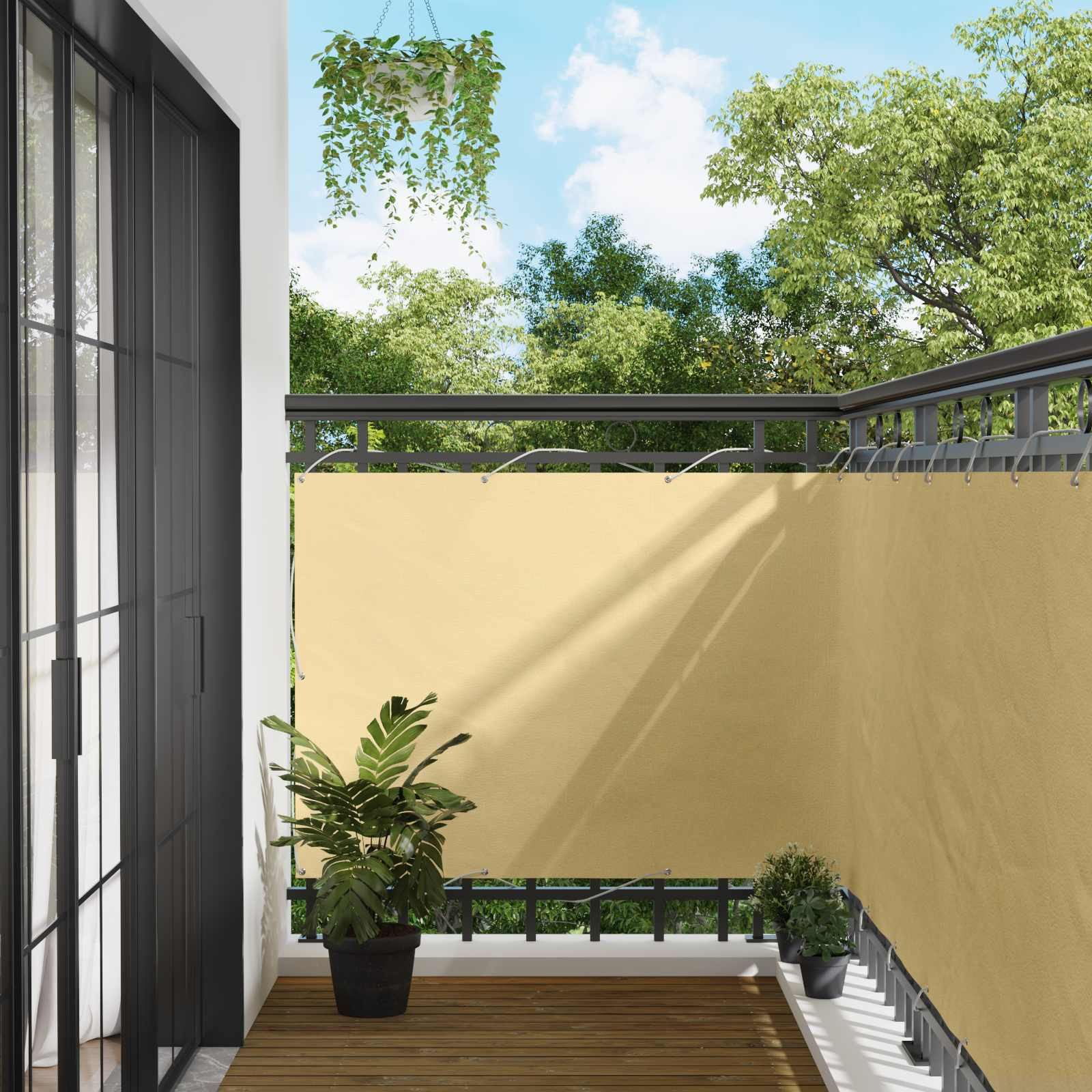vidaXL Balkonsichtschutz Sand 110 x 500 cm Oxford-Stoff