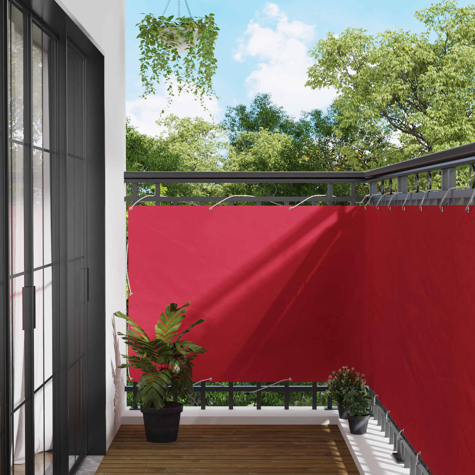 vidaXL Balkonsichtschutz Bordeauxrot 120 x 500 cm