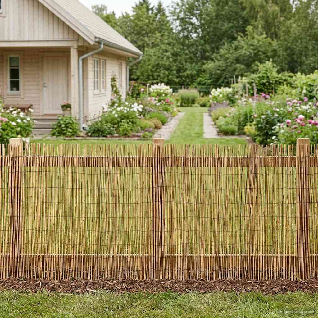 vidaXL Gartenzaun Kohlenstoff 300 x 100 cm Schilf