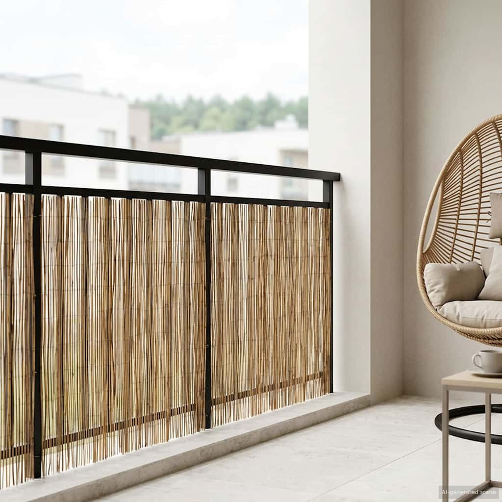vidaXL Gartenzaun Kohlenstoff 600 x 100 cm Schilf