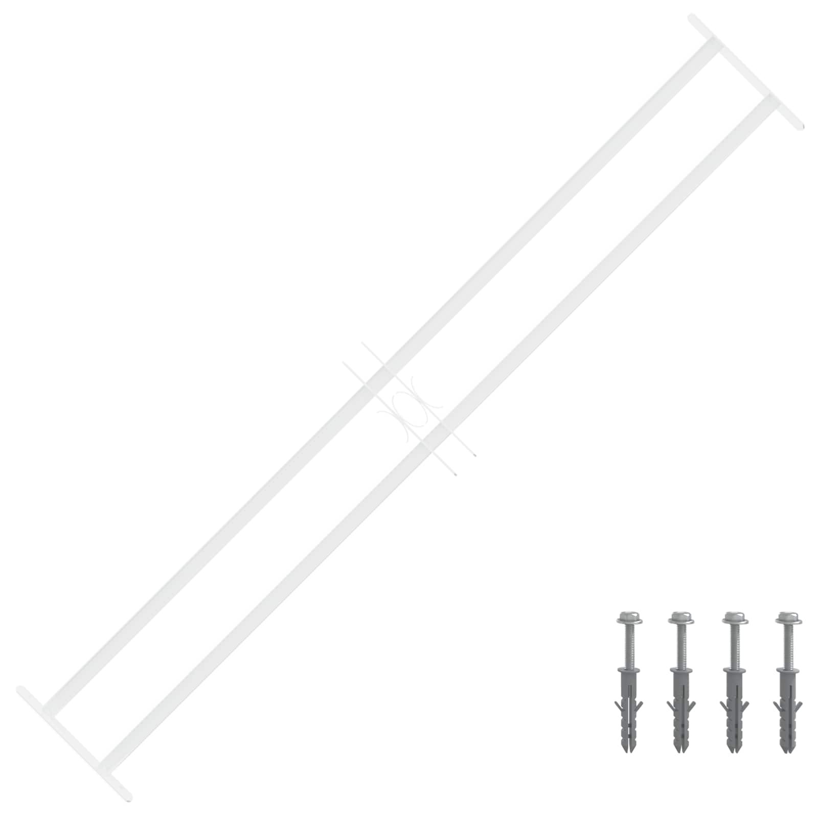 vidaXL Sicherheitsgitter für Fenster mit 2 Querstangen 3 pcs 93-174 cm