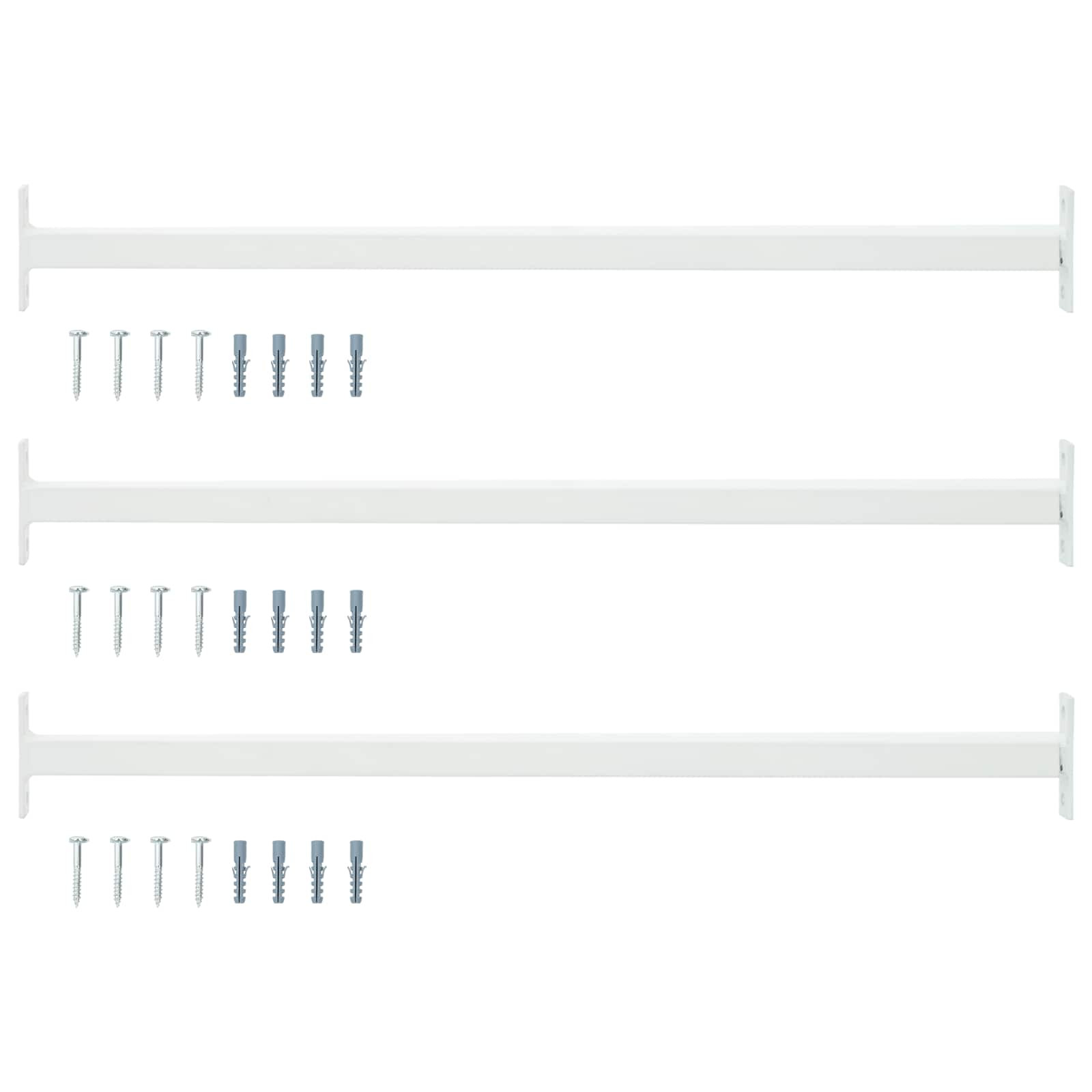vidaXL Verstellbarer Fenster-Sicherheitsbalken 3 pcs Weiß Stahl
