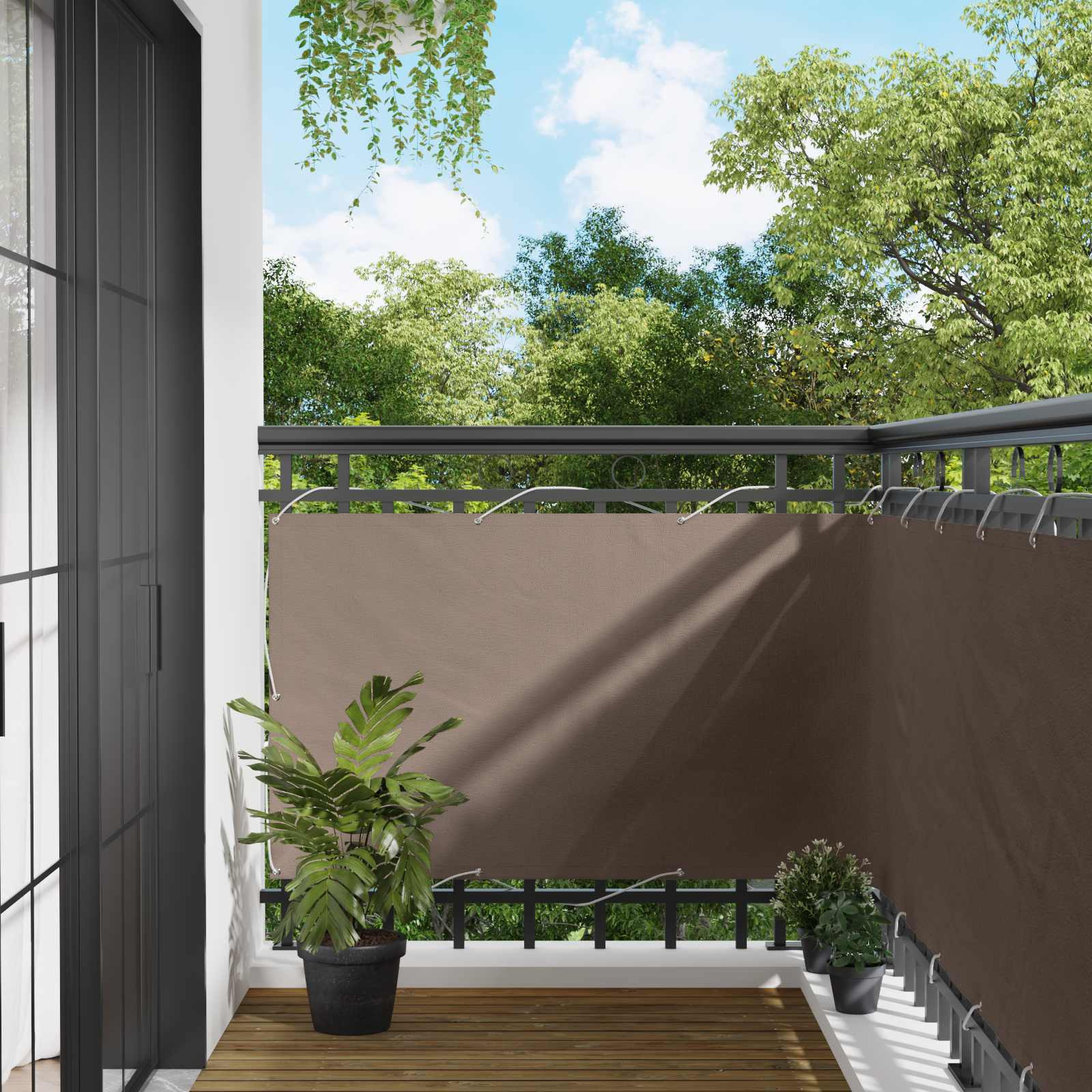 vidaXL Balkonsichtschutz Taupe 100 x 500 cm Oxford-Stoff