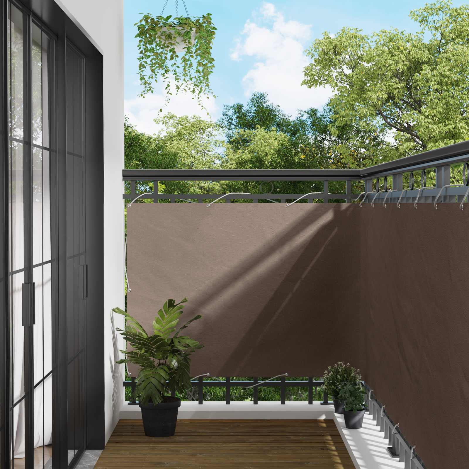 vidaXL Balkonsichtschutz Taupe 110 x 800 cm Oxford-Stoff