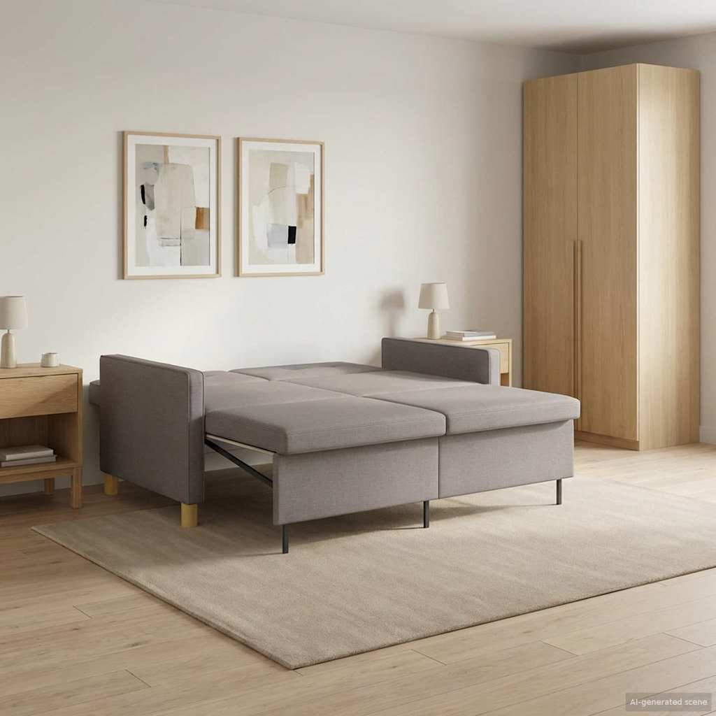 vidaXL Schlafsofa Ausziehbar Taupe Stoff