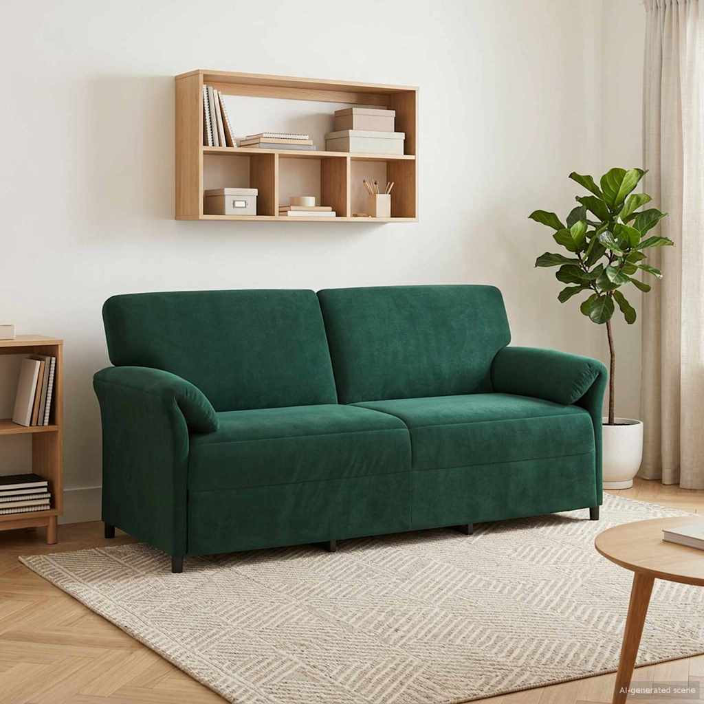 vidaXL 3-Sitzer-Sofa Dunkelgrün 198 x 83 x 95 cm Samt