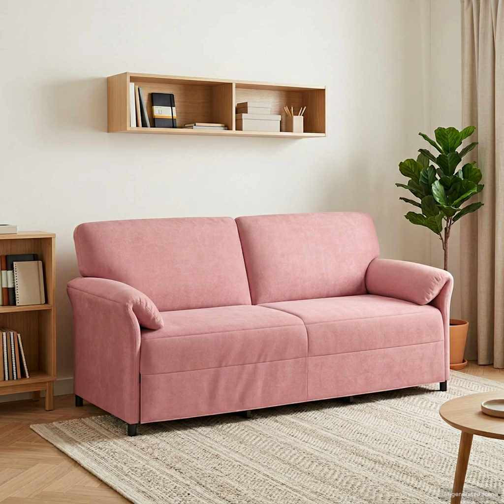vidaXL 3-Sitzer-Sofa Rosa 198 x 83 x 95 cm Samt