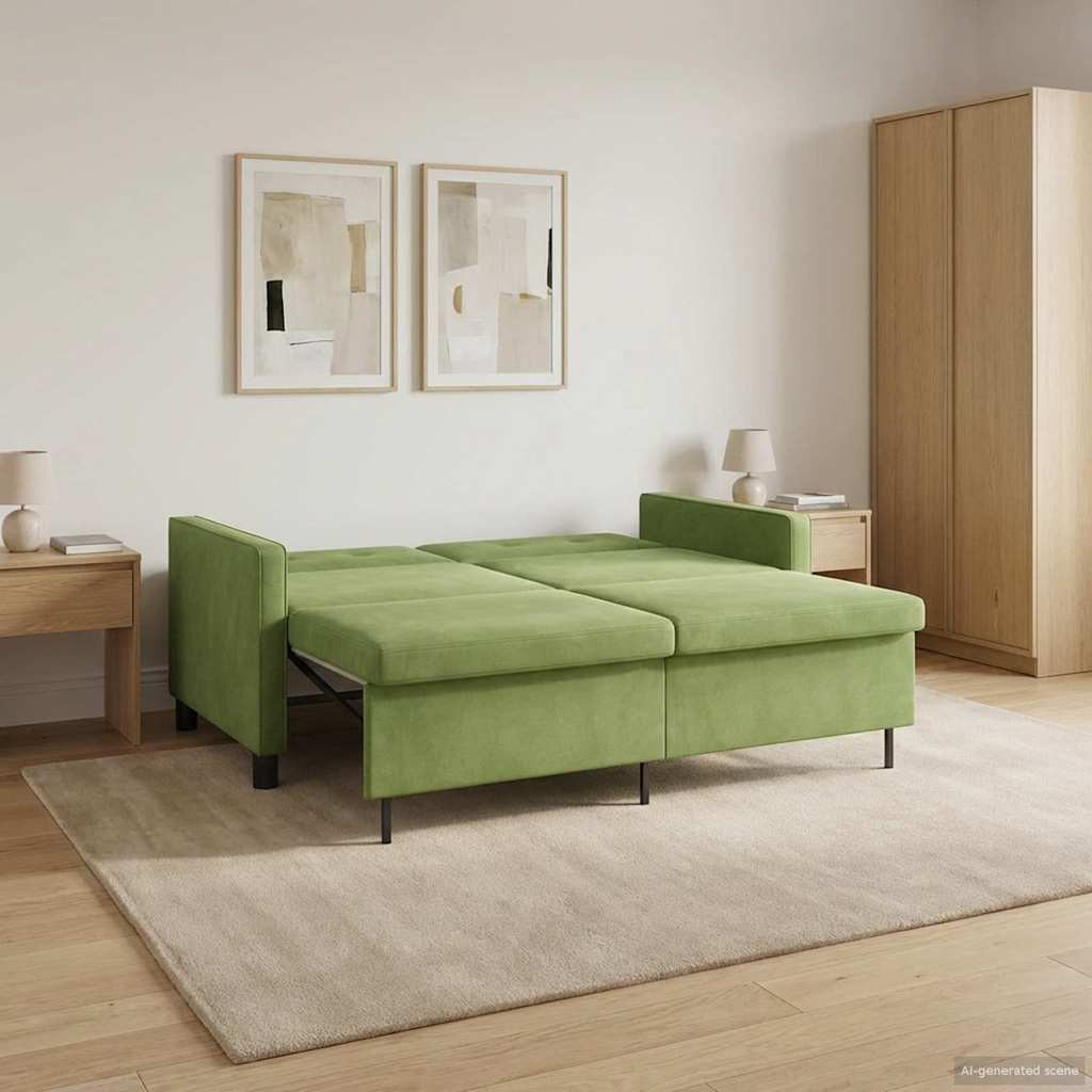 vidaXL Schlafsofa Hellgrün Stoff