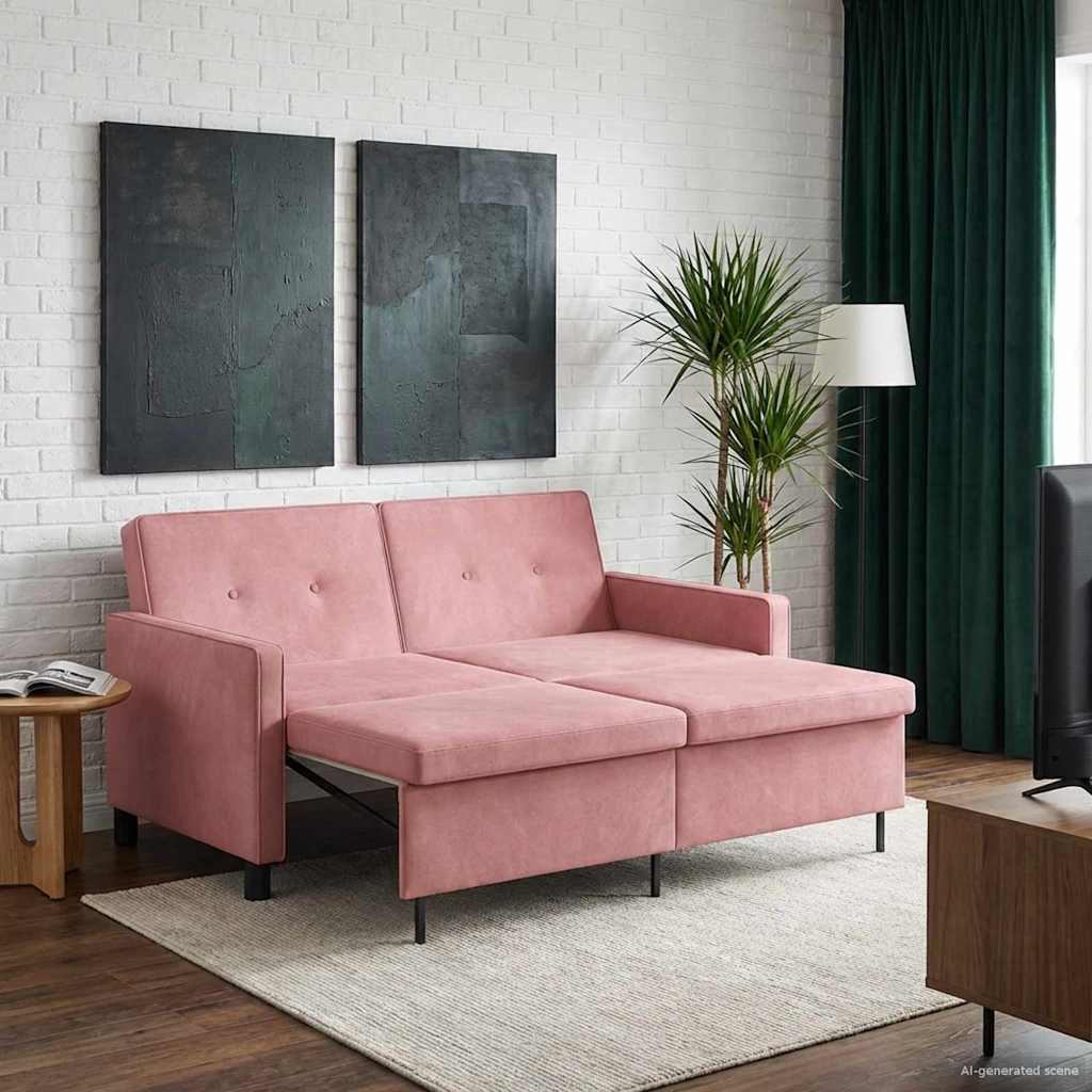 vidaXL Schlafsofa Rosa Stoff
