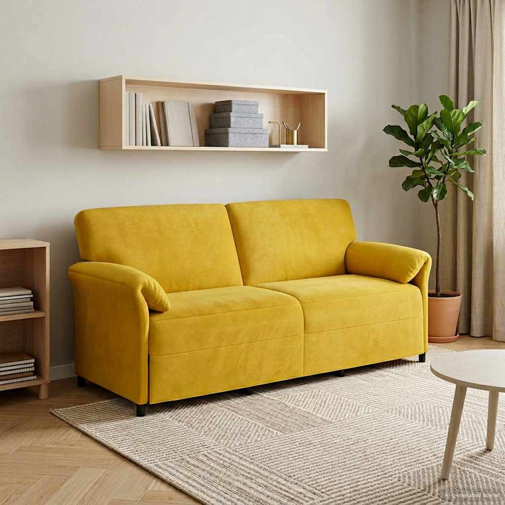 vidaXL 3-Sitzer-Sofa Gelb 198 x 83 x 95 cm Samt