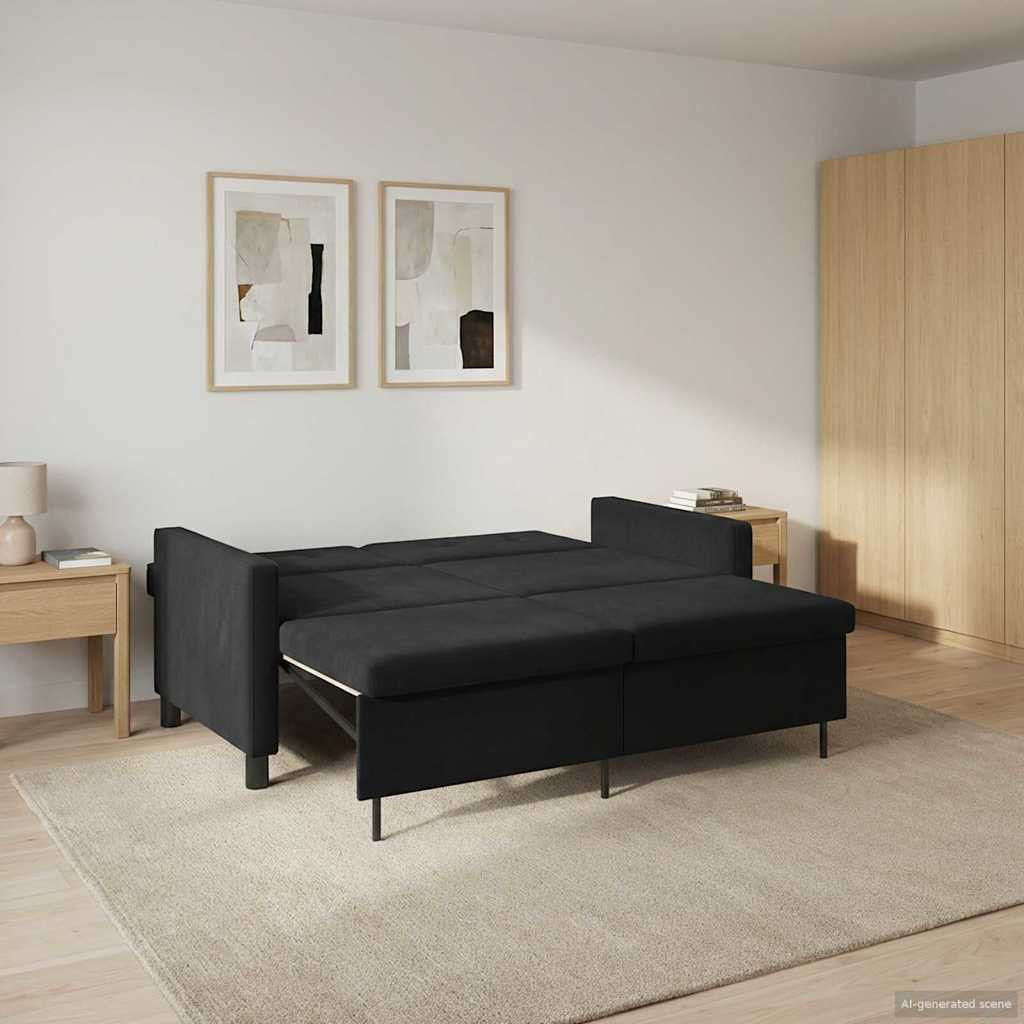vidaXL Schlafsofa Schwarz Stoff