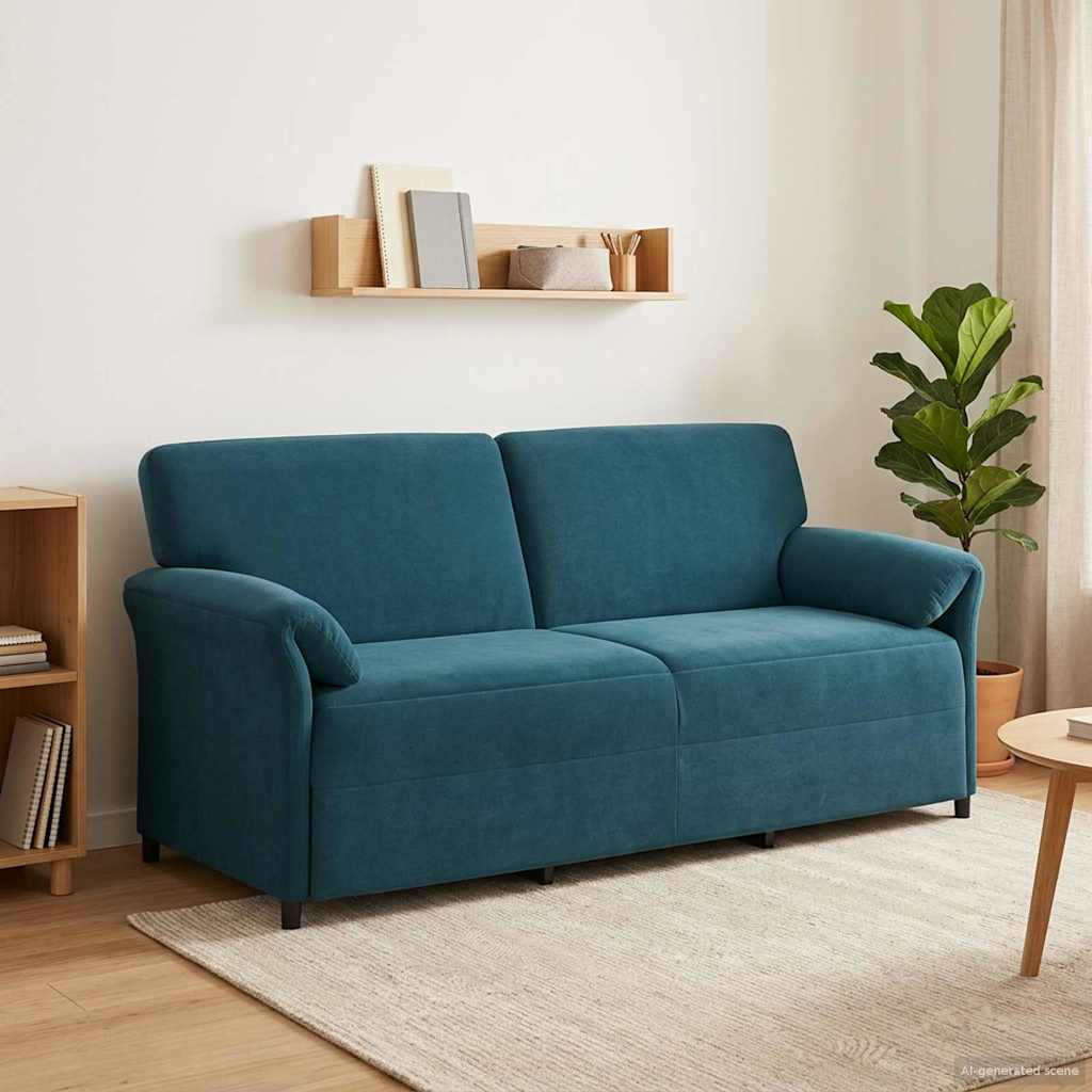 vidaXL 3-Sitzer-Sofa Blau 198 x 83 x 95 cm Samt