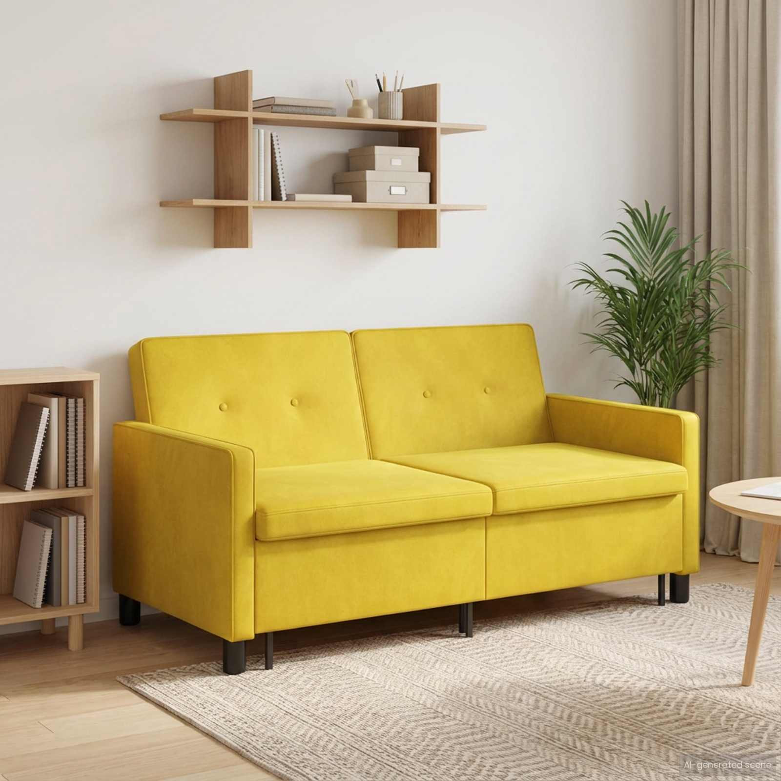 vidaXL Schlafsofa Gelb Stoff