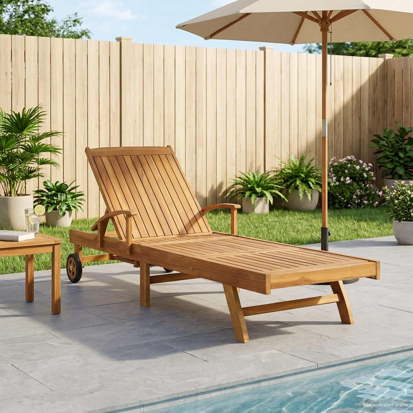 vidaXL Sonnenliege Massivholz Teak Braun