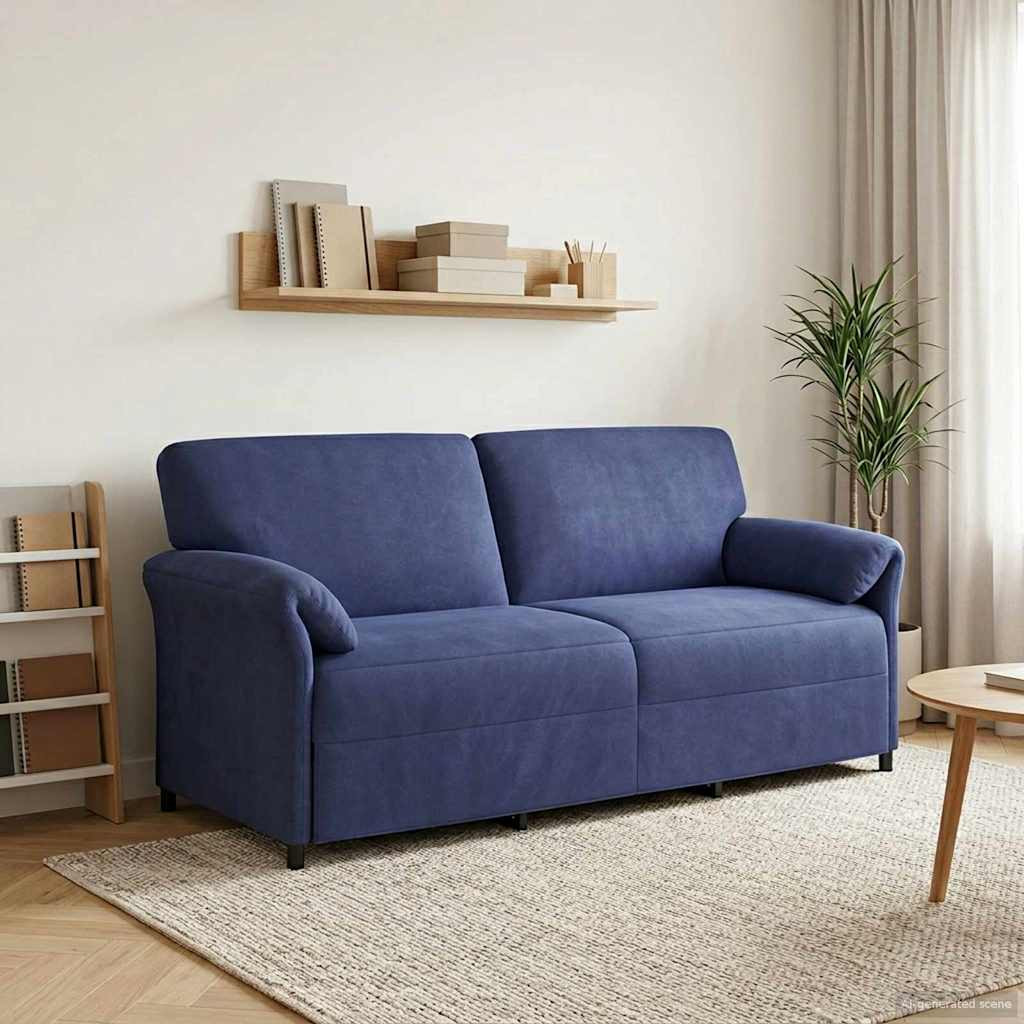 vidaXL 3-Sitzer-Sofa Polizeiblau 198 x 83 x 95 cm Samt