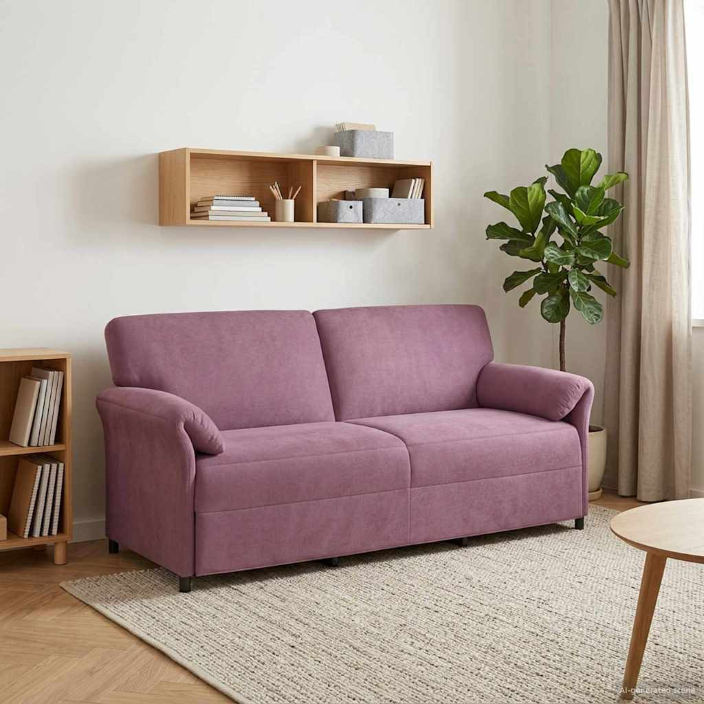 vidaXL 3-Sitzer-Sofa Lila 198 x 83 x 95 cm Samt