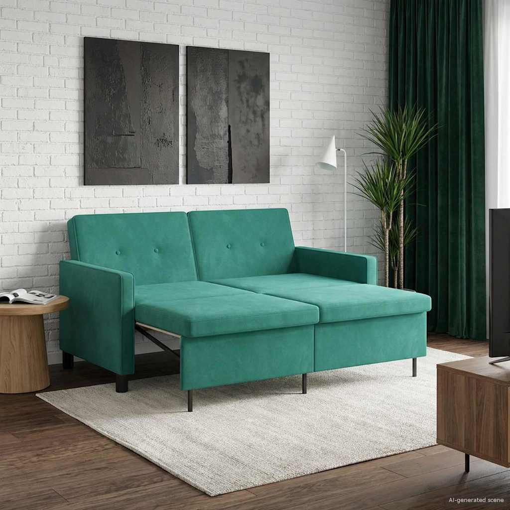 vidaXL Schlafsofa Türkis Stoff