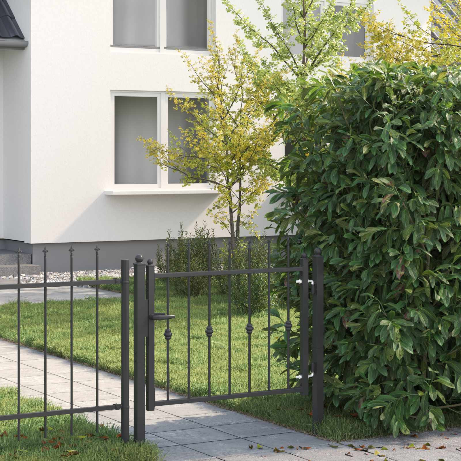 vidaXL Zauntor ASTEN 100 x 75 cm Metall Schwarz Abschließbar