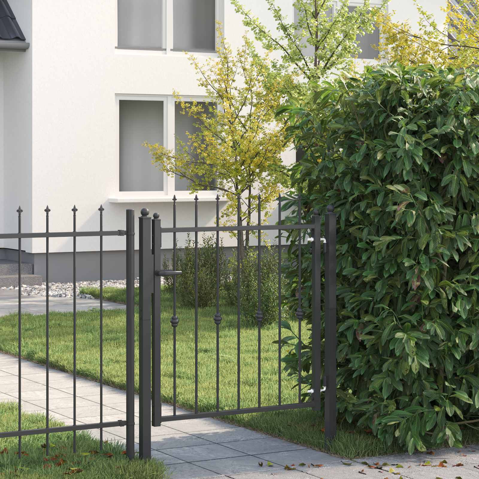 vidaXL Zauntor ASTEN 100 x 100 cm Metall Schwarz Abschließbar
