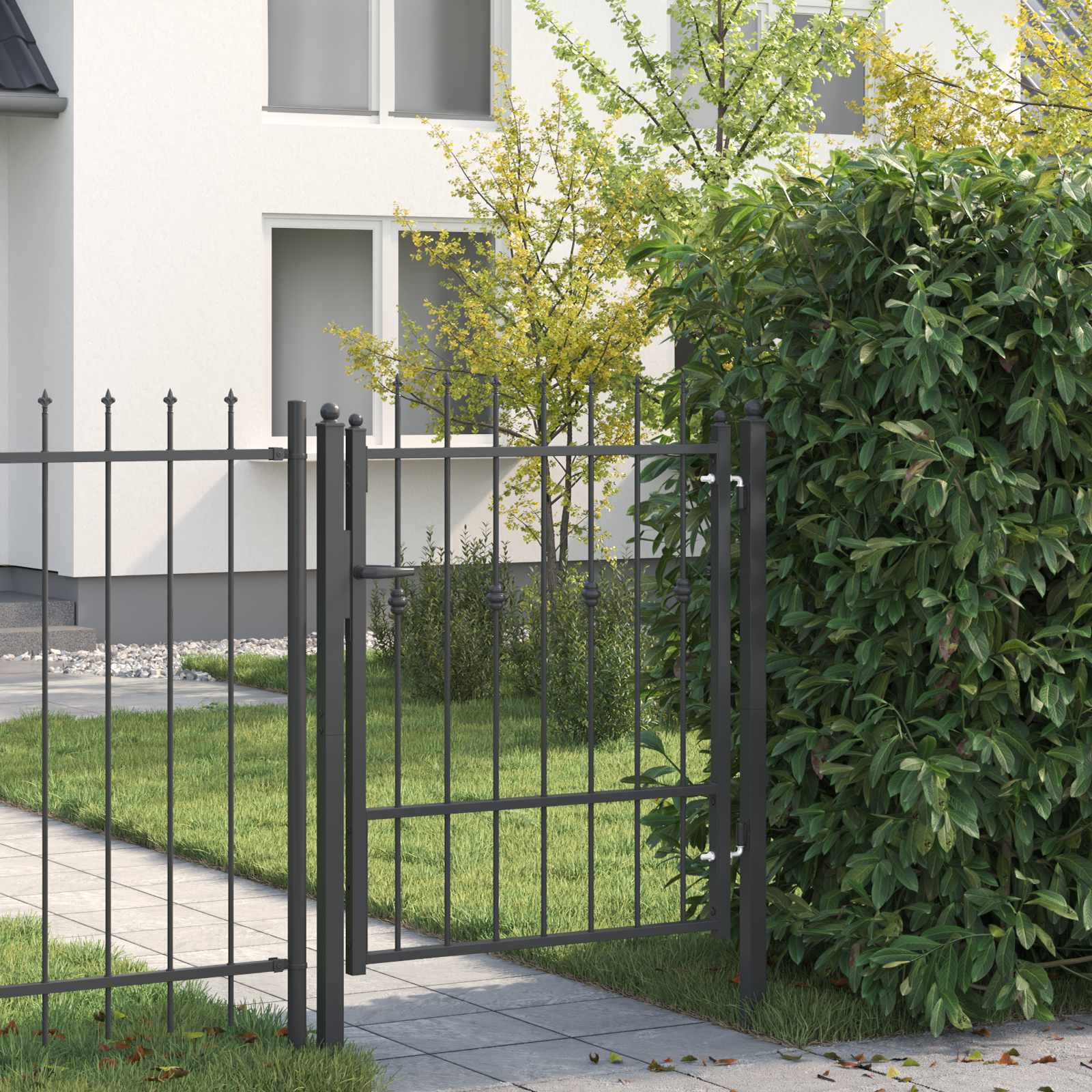 vidaXL Zauntor ASTEN 100 x 125 cm Metall Schwarz Abschließbar