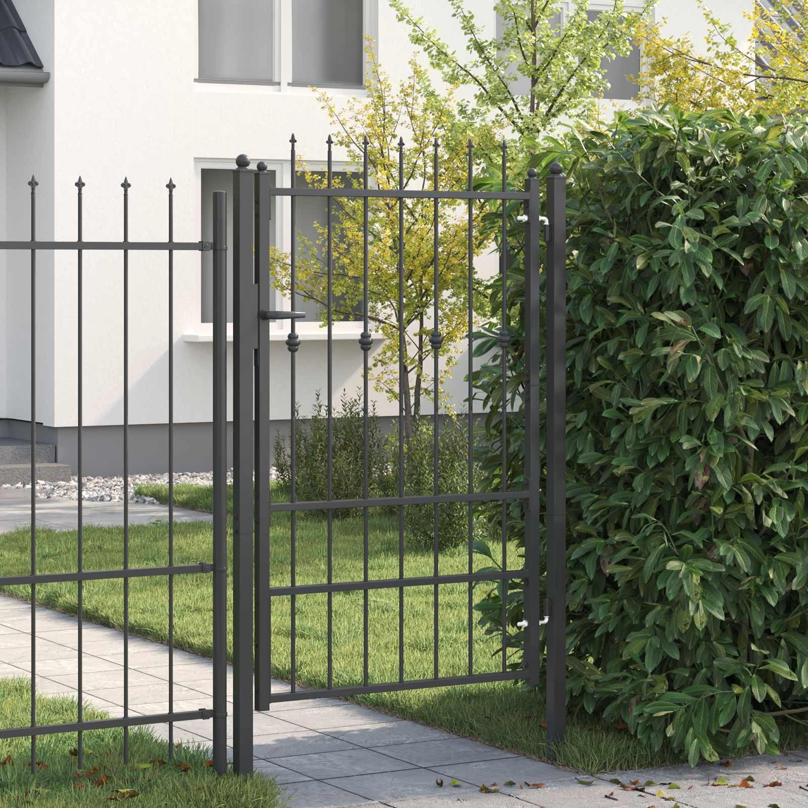 vidaXL Zauntor ASTEN 100 x 150 cm Metall Schwarz Abschließbar
